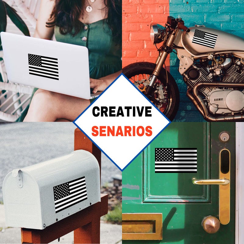 Creatrill Reflective Subdued American Flag Sticker 3" X 5" Tactical Military Flag USA Decal Great for SUV, Hard Hat, Car Vinyl Window Bumper Decal Sticker (3-Pack) - Image 4